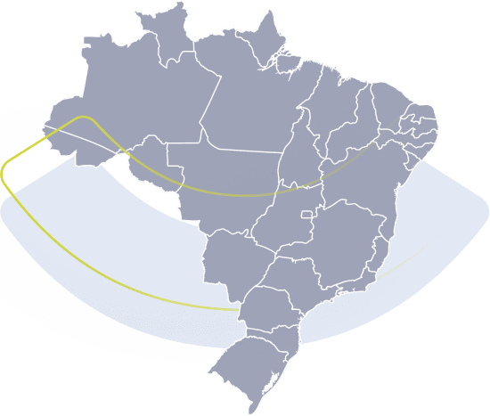 mapa do Brasil ilustrando todos os locais de atendimento da Senhor Contábil, contabilidade online